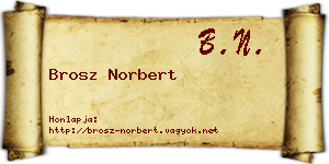 Brosz Norbert névjegykártya