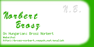 norbert brosz business card